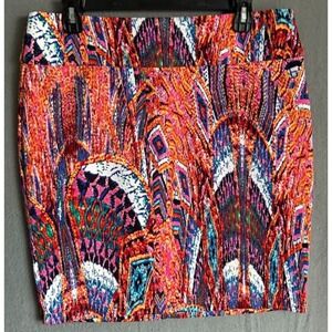 Bebe Skirt  Women Large Multicolor Colorful Pencil Lightweight Casual Preppy